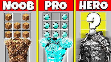 Minecraft Battle: NOOB vs PRO vs HEROBRINE: SUPER CHESTPLATE CRAFTING CHALLENGE / Animation