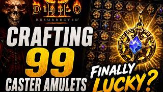 Did I finally Get Lucky?! Crafting 99 Caster Amulets! Diablo 2! #diablo2 #diablo #crafting