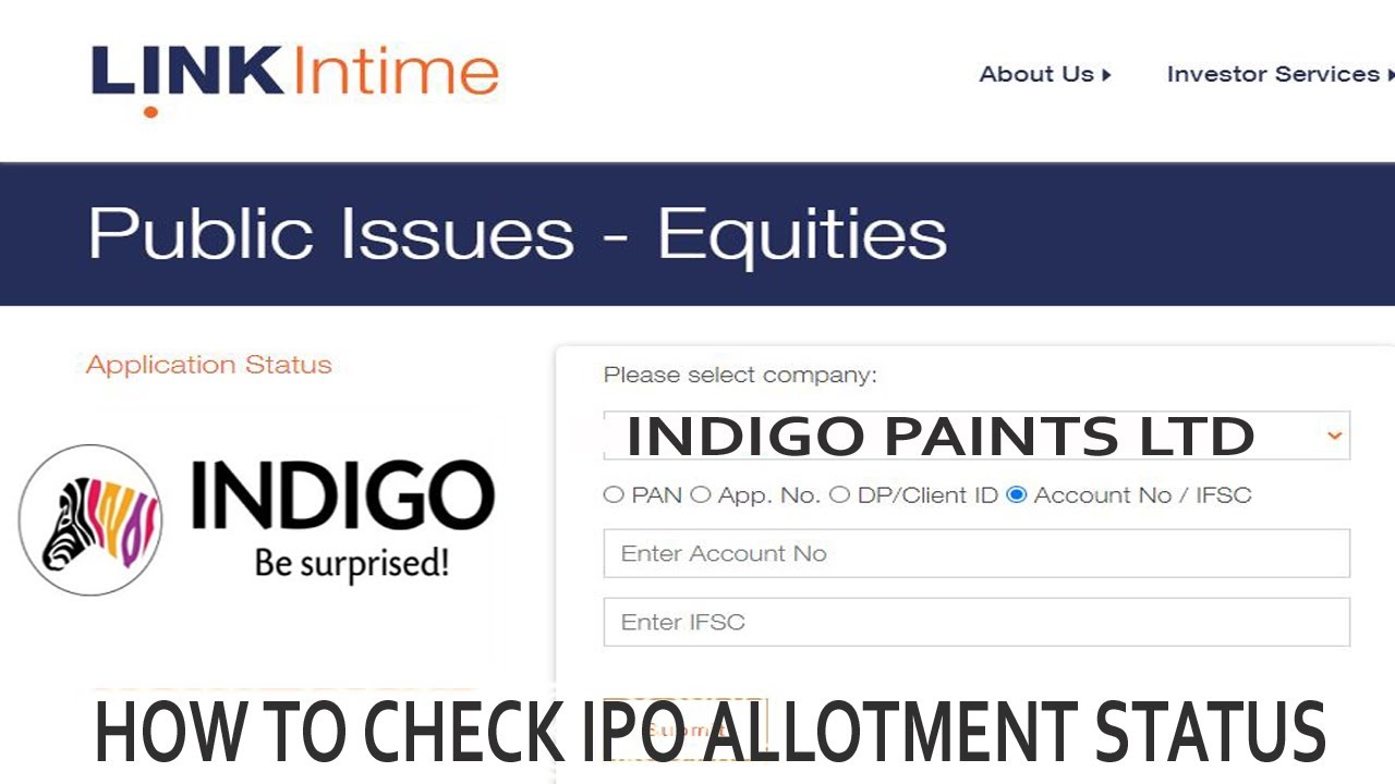 HOW TO CHECK INDIGO PAINT IPO ALLOTMENT STATUS/DATE/ IPO ALLOTMENT KAISE CHECK KARE / INDIGOPNTS