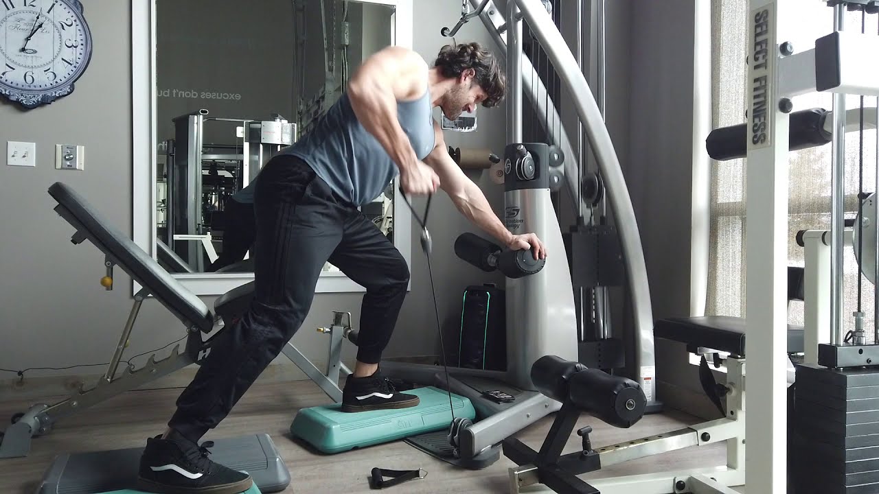 Exercise Library: Bent Over Single Arm Cable Row - YouTube