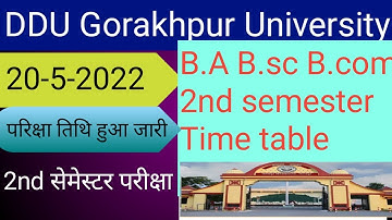 B.A B.sc B.com 2nd semester time table pdf download 2022#ddududdudu