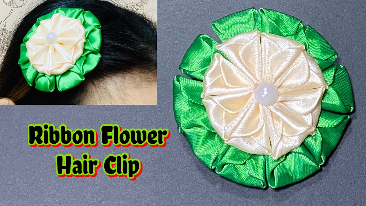 RIBBON FLOWER HAIR CLIP EASY TO FOLLOW YouTube