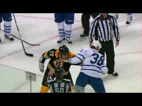 Milan Lucic fights Jay Rosehill w/SlowMo 3/31/11 1...