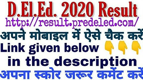 pre d.el.ed./pre bstc result 2020/ how to check your result /result pre deled exam 2020
