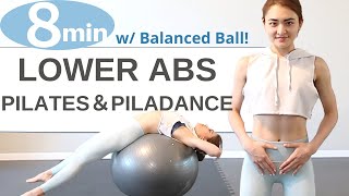 【LOWER ABS】8 MIN PILATES & PILADANCE w/ BALANCE BALL!