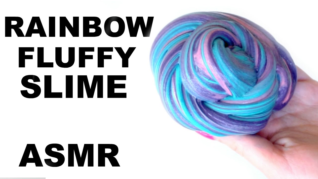 How To Make Fluffy Slime Rainbow Slime Without Borax Detergent Cornstarch Asmr