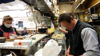 [Осака, Япония] 12 часов без выходных! Владелец защищает полуночную закусочную! Японская еда