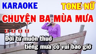 Karaoke Nhạc Sống Chuyện Ba Mùa Mưa | Nhạc Sống Bolero Tone Nữ | Beat Hay Dễ Hát