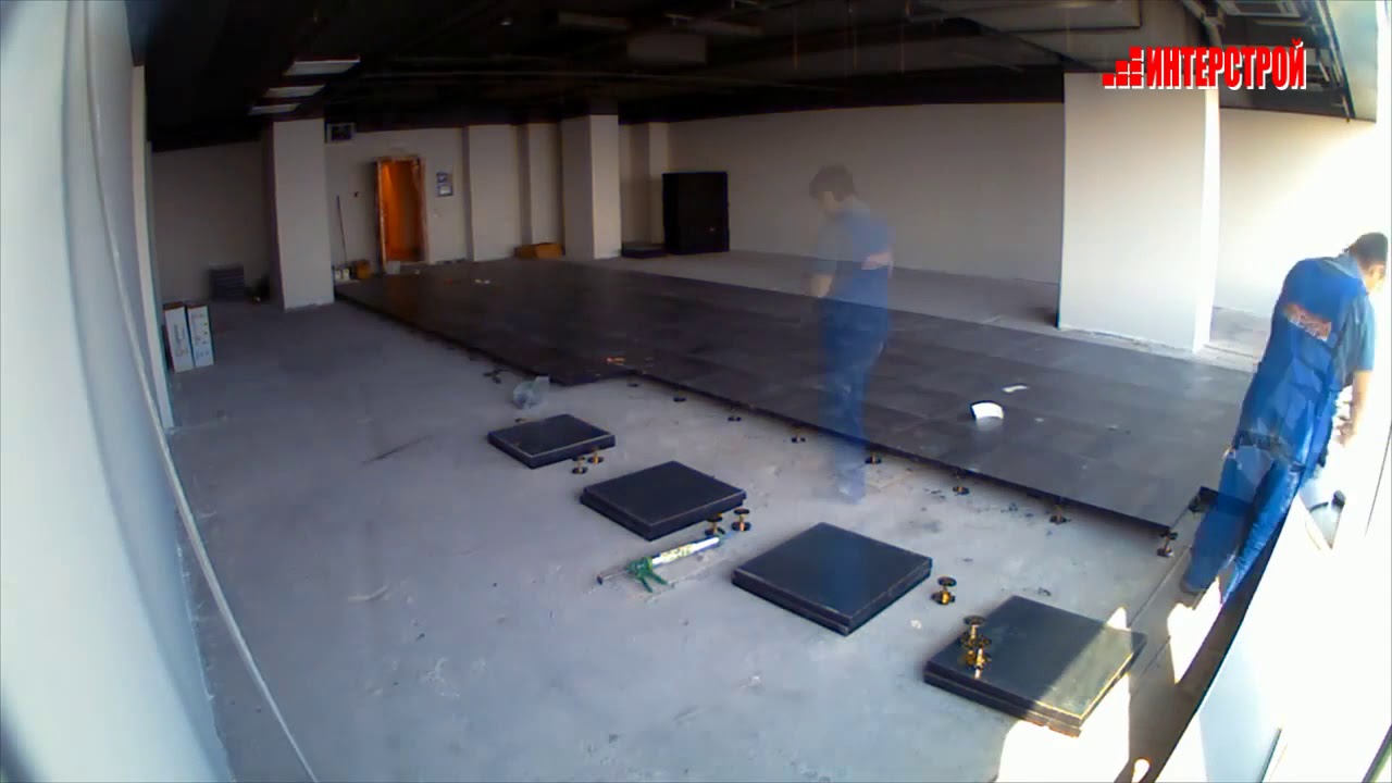 Монтаж системы фальшпола INTERFLOOR в Москва-Сити