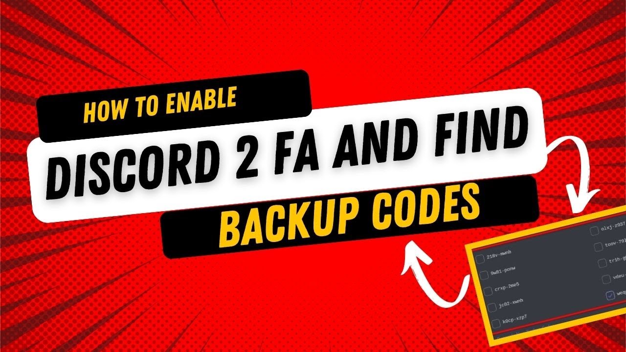 Backup Key Discord HOW TO ENABLE DISCORD 2 FA AND FIND BACKUP CODES - YouTube