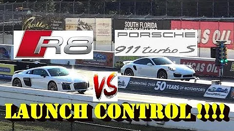 Porsche Turbo S 991 vs R8 V10 PLUS - LAUNCH CONTROL !! - Road Test®