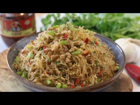 stir-fry-recipes---easy-glass-noodles-w/-ground-pork-(蚂蚁上树)