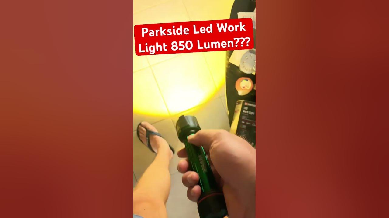 Parkside Led Work Light PAL850A1 states 850 LUMEN!!! That can't be right!!  #lidl #flashlight - YouTube
