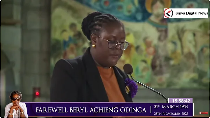 Winnie Odinga reads her mother's tribute at Beryl Odinga's memorial service