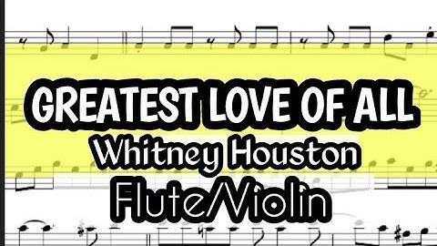 Greatest Love of All in G Flute Violin Sheet Music Backing Track Play Along Partitura