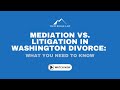 Mediation vs. Litigation in Washington Divorce: What You Need to Know