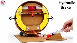 Hydraulic Disk Brake Working Model | Pascal’s Law Science Project | DIY Hydraulic Braking System