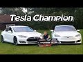Reactions to a Ludicrous Tesla beating Muscle Cars Drag Racing