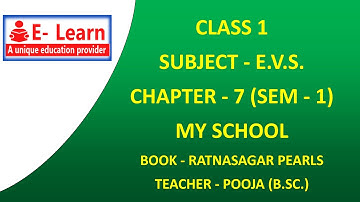 CLASS 1 E V S  CHAPTER 7 MY SCHOOL FINAL