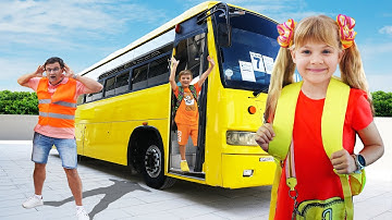 Diana and Roma teach School bus rules with friends
