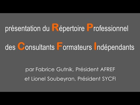 présentation du RPCFI - le Répertoire Professionnel des Consultants Formateurs Indépendants