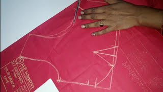 blouse cutting|blouse front part cutting|blouse front dots marking|blouse cutting in telugu