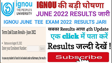 IGNOU JUNE 2022 RESULTS (4th UPDATE) || #ignouresult #ignou  #result @Lewashish