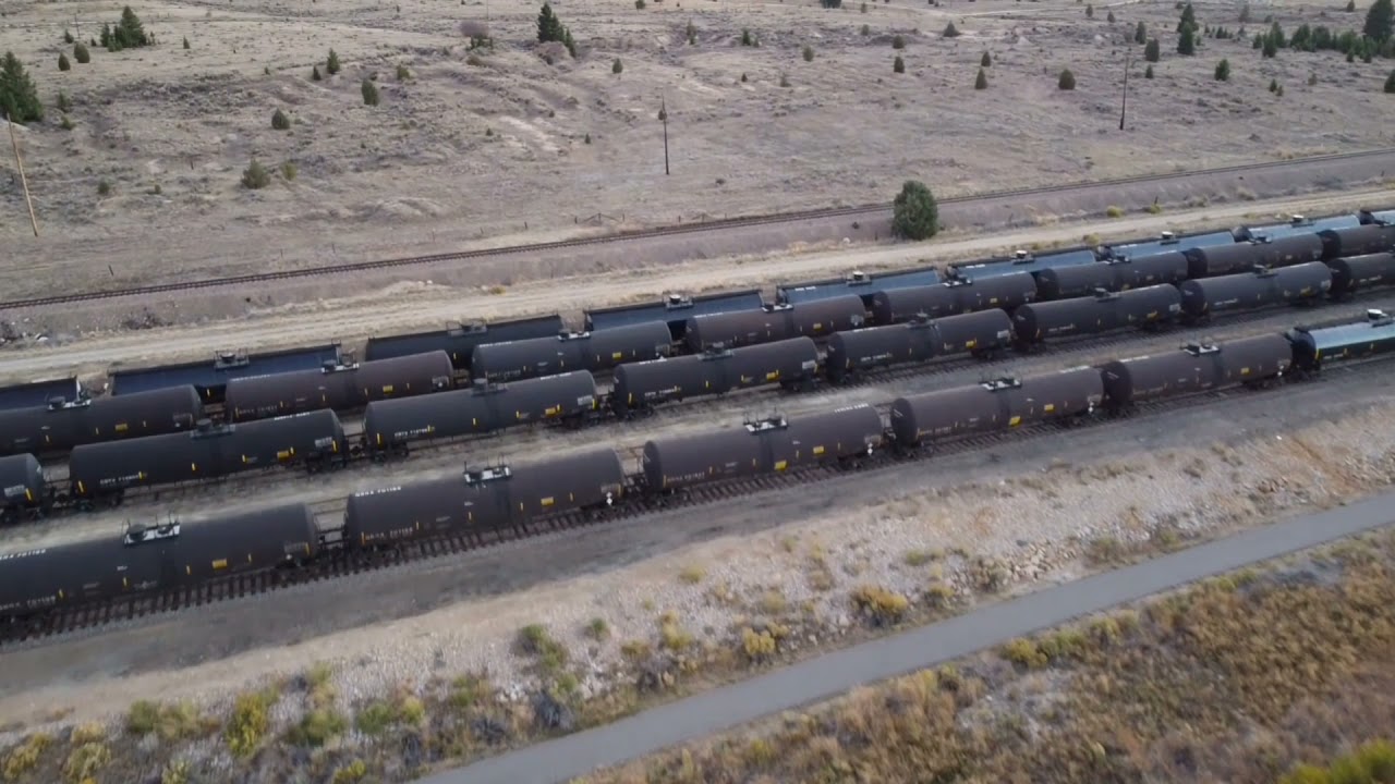 Butte, Montana drone flying over truck stop