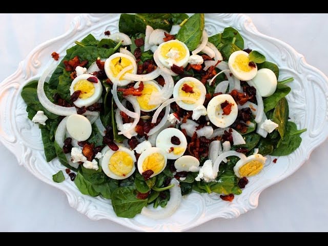 Salad Recipe: Spinach Salad with Warm Bacon Dressing by Everyday Gourmet with Blakely