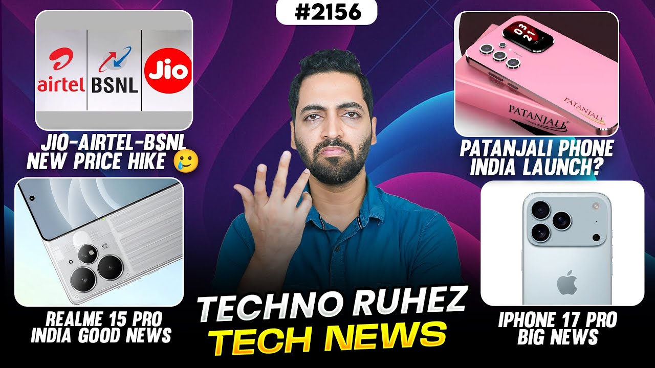 Jio-Airtel-BSNL New Price Hike😭,Patanjali Smartphone😱,realme 15 Pro Big News,8300 mAh Battery Phone