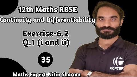 Continuity and differentiability | RBSE 12th maths | Exercise-6.2 Q.1 (i and ii)
