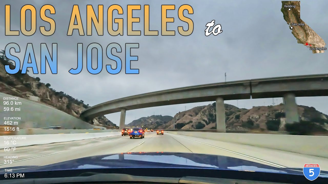 Los Angeles to San Jose Road Trip Timelapse in 4K