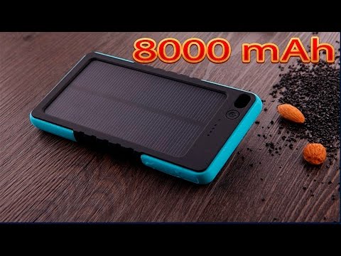 Солнечный power bank, солнечная батарея 8000 mAh (Solar power bank) ОБЗОР