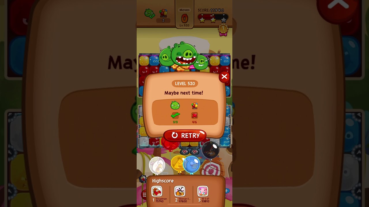 FREE DISLIKE VIDEO: Angry Birds Blast! Level Failed