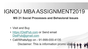 MS 21 Social Processes and Behavioral Issues Solution 2019