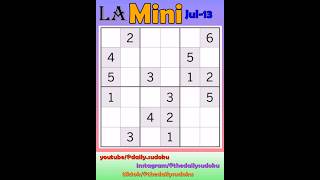 Los Angeles Times Daily #Sudoku 2025-07-13 Mini #puzzle #games #education #braingames