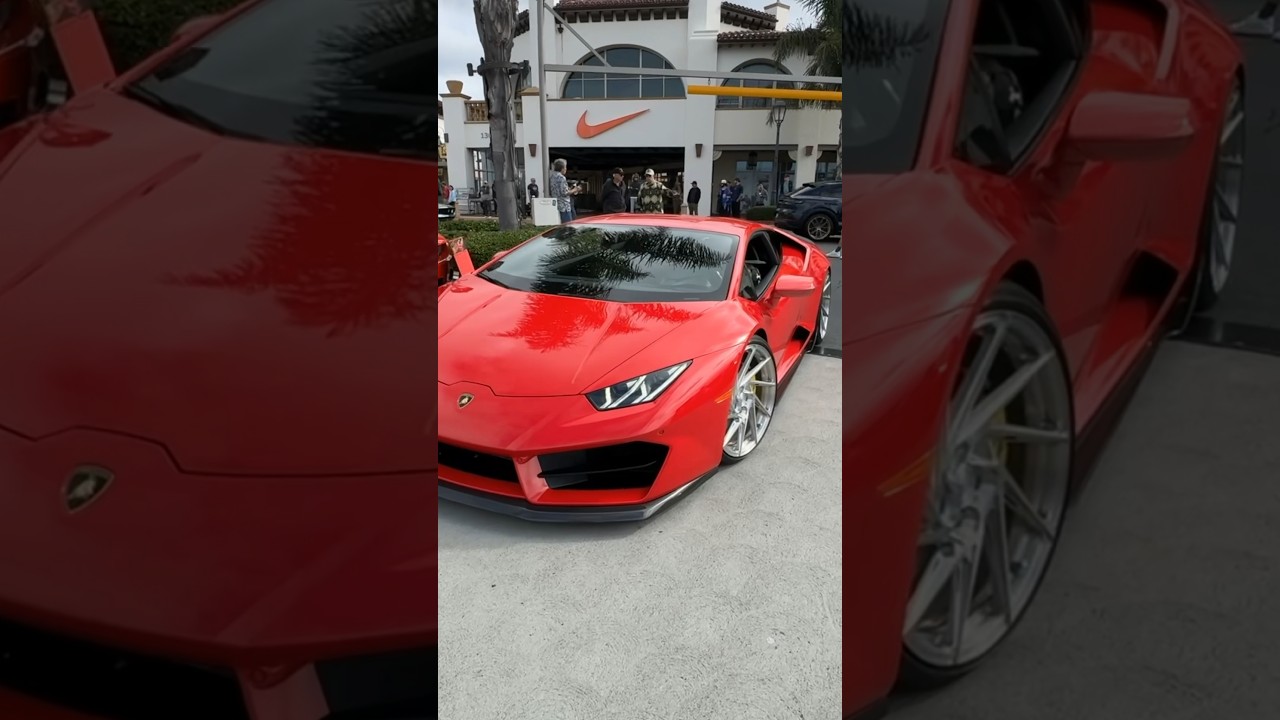 Beautiful Red Lamborghini Huracan Dope wheels 