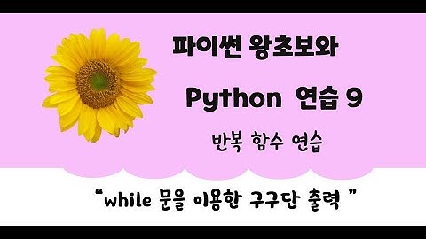 파이썬 왕초보_구구단,while문,반복함수