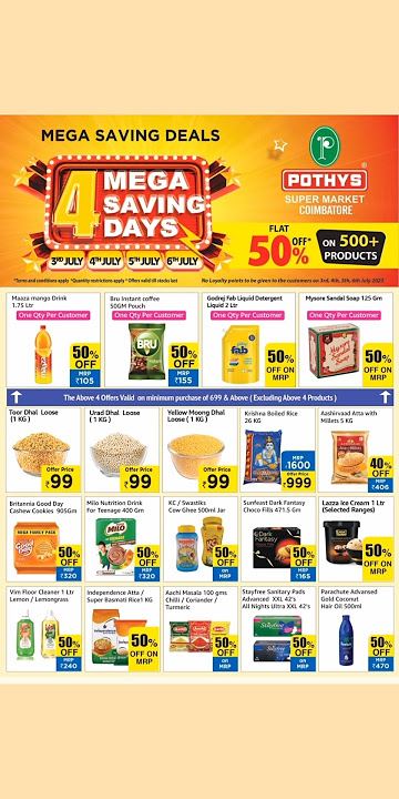 Today's Offers POTHYS Super Market Mega Shaving Deals🤩FALT50%Off💥Last 2Days Lowest Price Seve 💰👇🏻