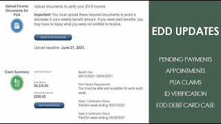 CA EDD Pending, Interviews, PUA Claims, EDD Debit Cards