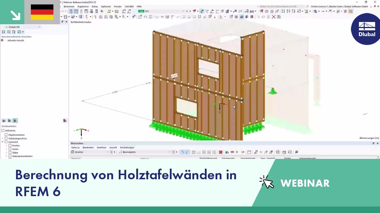Webinar | Berechnung von Holztafelwänden in RFEM 6 - YouTube