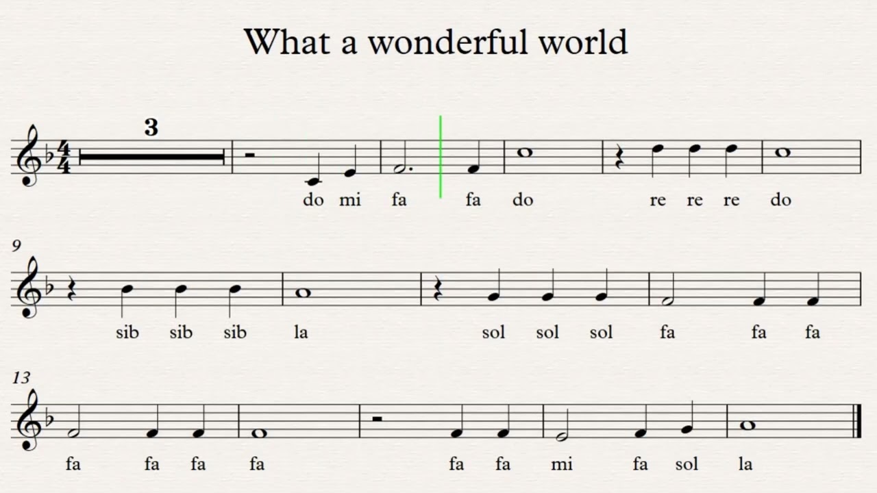 WHAT A WONDERFUL WORLD in 4 stili - Spartito FACILE per Flauto dolce - Violino