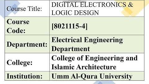 An introduction to digital logic design