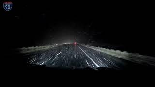 Driving From Post Falls, ID/Spokane, WA to Seattle/Tacoma Metro | Snowy Night Ride | 4K | Time Lapse