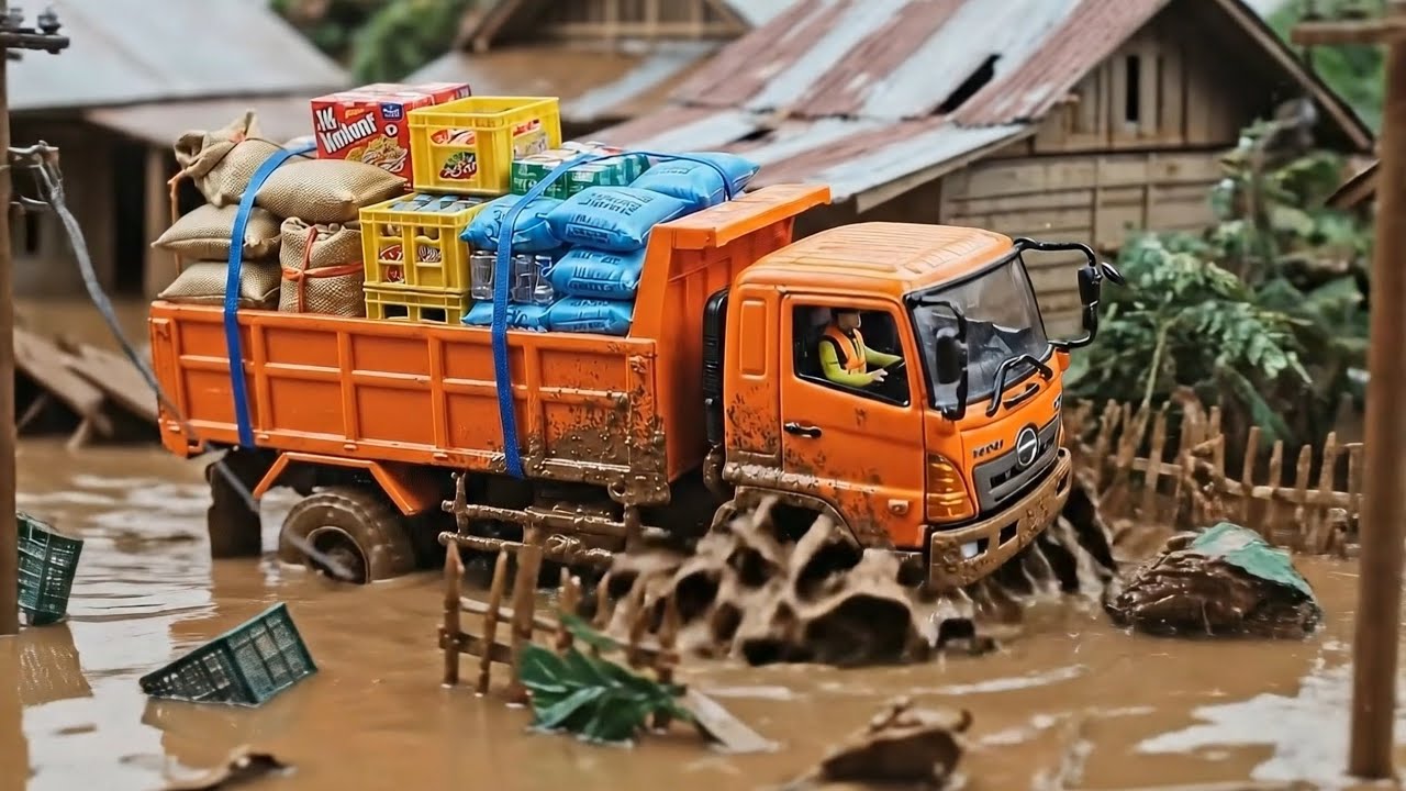 Relief Truck to Aceh 🚛 Delivering Emergency Aid After the Flash Flood | Ultra Realistic Diorama