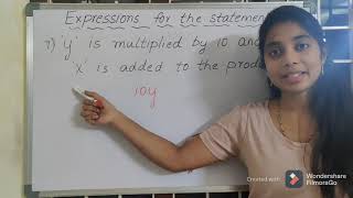 Algebra topic | how to write expression for the given statement| class 6 to 10|