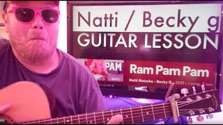 How To Play Ram Pam Pam Guitar Natti Natasha Becky G // easy guitar tutorial beginner lesson chords