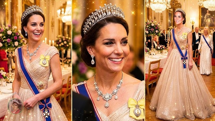 Catherine STOLE the Spotlight in a Dazzling Gown & the Priceless Lover's Knot Tiara at State Banquet - YouTube