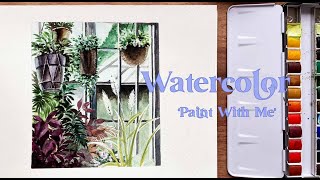 Watercolor Painting / Studio Ghibli Scene / Paint With Me 🎨