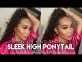 EASY + DETAILED Sleek High Ponytail On Natural Hair | NO GLUE &amp; NO THREAD | Unice Hair